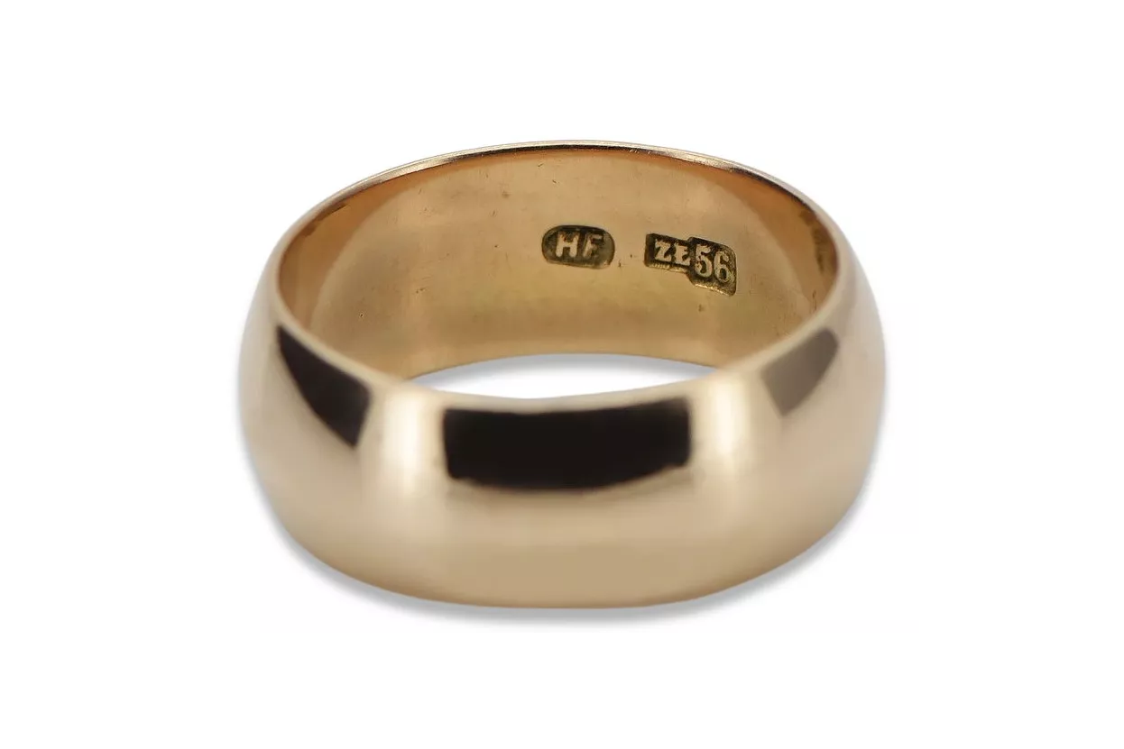 Руско съветско розово злато 14k 585 Vintage пръстен vrn007