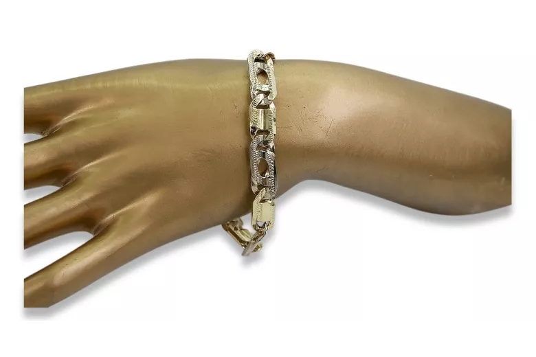 Italienisches gelbes 14-karätiges 585-Gold-Armband mit Diamantschliff, cb040yw