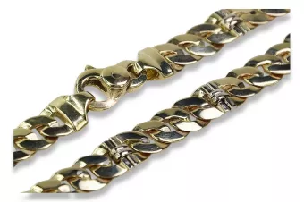 Zlatý náramok Taliansky 14k 585 žltá biela zlato Diamondované CB041W