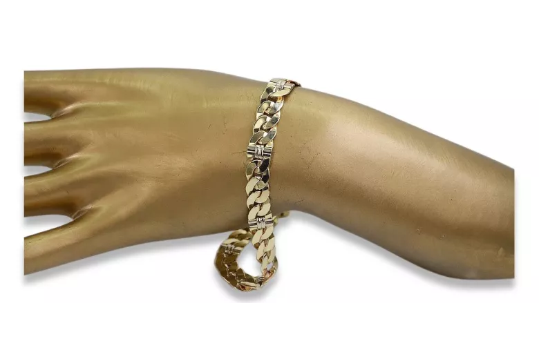 Italian yellow 14k 585 gold diamond cut bracelet cb041yw