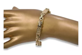 Руска розова 14k 585 златна готическа гривна Bizantine cb050r