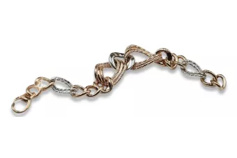Bransoletka damska z czerwonego różowego złota 14k 585 cfb028rw