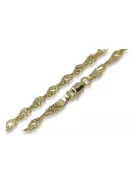 Italienisches gelbes 14-Karat-Gold New Rope Singapore Diamantschliff-Armband hohl cb076y
