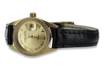 Χρυσό γυναικείο ρολόι 14k με διαμάντια 0.25ct Γενεύη