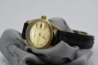 Yellow 14k gold Geneve lady 0.25ct Diamond watch lwd078ydg
