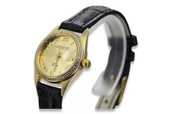 Χρυσό γυναικείο ρολόι 14k με διαμάντια 0.25ct Γενεύη