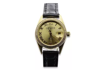 Χρυσό γυναικείο ρολόι 14k με διαμάντια 0.25ct Γενεύη