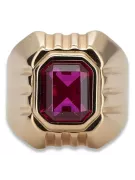 Vintage rose pink pink 14k gold 585 Men's Ruby signet ring Vintage vsc002r