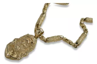 Medallón de oro de Dios con una cadena ★ zlotychlopak.pl ★ Oro 585 333 Precio bajo