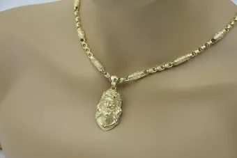 Gold God's medallion with a chain ★ zlotychlopak.pl ★ Gold 585 333 Low price