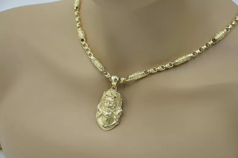 Médaillon de Dieu en or avec une chaîne ★ zlotychlopak.pl ★ Or 585 333 Prix bas