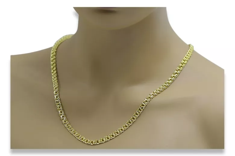 Łańcuszek z żółtego różowego złota ★ russiangold.com ★ Złoto 585 333 Niska cena ★ Garibaldi Bismark