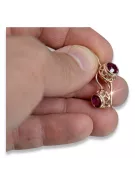 Vintage rose pink 14k 585 gold earrings vec117 alexandrite ruby emerald sapphire ...