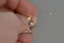 Rose pink 14k 585 gold diamond earrings ved153rw Vintage Russian Soviet style