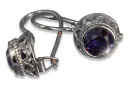 Vintage silver 925 Alexandrite Ruby Emerald Sapphire Aquamarine Zircon earrings vec117s