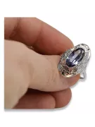 Srebrny pierścionek Rosyjski 925 z Aleksandrytem vrc014s Vintage