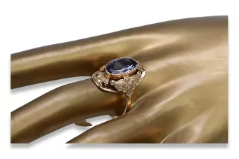 Pierścionek z różowego czerwonego złota 14k 585 z Aleksandrytem vrc014 Vintage