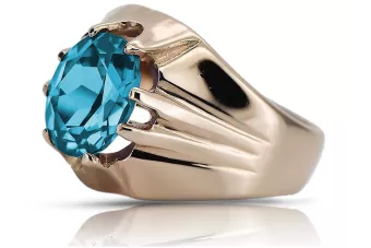 Vintage Rose pink 14k Gold 585 aquamarine Ring Vintage vrc016