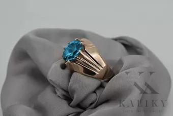 Ροζ κόκκινο χρυσό δαχτυλίδι 14k 585 με ενυδρείο
