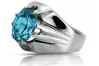 Vintage silver 925 Aquamarine ring vrc016s Vintage