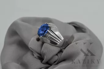 Ασημένιο Δαχτυλίδι Ρωσικό 925 με Ζαφείρι vrc016s Vintage