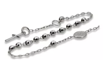Italienisches weißes Rosenkranz-Armband „Dol Gab“ aus 14 Karat Gold rbc001w