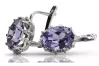 Silver 925 Vintage Earrings with Alexandrite, Oval 10x12mm