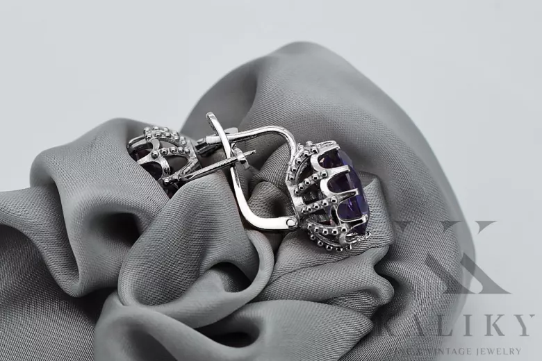 925 Silver alexandrite earrings vec079s Vintage