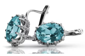 Vintage 925 Silver aquamarine earrings vec079s Vintage