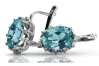 Vintage 925 Silver aquamarine earrings vec079s Vintage