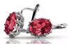 Vintage Silver 925 Ruby Earrings, Oval 10x14mm