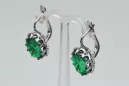 Vintage 925 Silver emerald earrings vec079s Vintage
