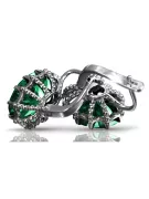 Vintage 925 Silver emerald earrings vec079s Vintage