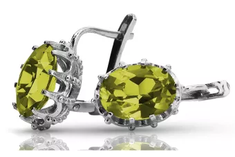 Vintage 925 Silver peridot earrings vec079s Vintage