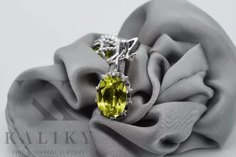 Vintage 925 rusų sidabriniai auskariai su peridotu vec079s Vintage