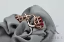 Rosa vintage rosa 14k 585 oro ruby dama pendientes vec079