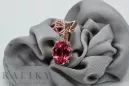 Vintage rose pink 14k 585 gold ruby lady Ohrringe vec079