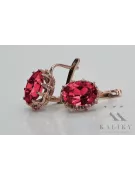 Rosa vintage rosa 14k 585 oro ruby dama pendientes vec079