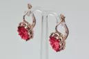 Vintage rose pink 14k 585 gold ruby lady Ohrringe vec079