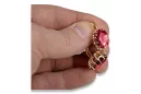 Vintage rose pink 14k 585 gold ruby lady Ohrringe vec079