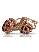 Rosa vintage rosa 14k 585 oro ruby dama pendientes vec079