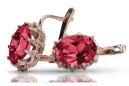 Rosa vintage rosa 14k 585 oro ruby dama pendientes vec079