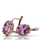 Vintage rosa 14k 585 Gold Amethyst Ohrringe vec079 Vintage