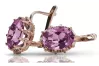 Vintage rose pink 14k 585 gold Amethyst earrings vec079 Vintage
