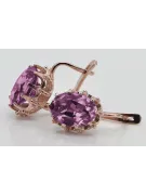 Vintage rosa 14k 585 Gold Amethyst Ohrringe vec079 Vintage