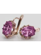 Vintage rosa 14k 585 Gold Amethyst Ohrringe vec079 Vintage