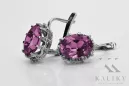 Vintage rose pink 14k 585 gold Amethyst earrings vec079 Vintage