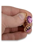 Vintage rosa 14k 585 Gold Amethyst Ohrringe vec079 Vintage