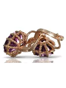 Vintage rosa 14k 585 Gold Amethyst Ohrringe vec079 Vintage