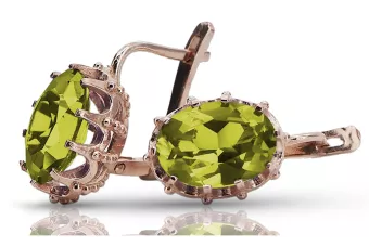 Cercei vintage rose rose 14k 585 aur peridot vec079 Vintage